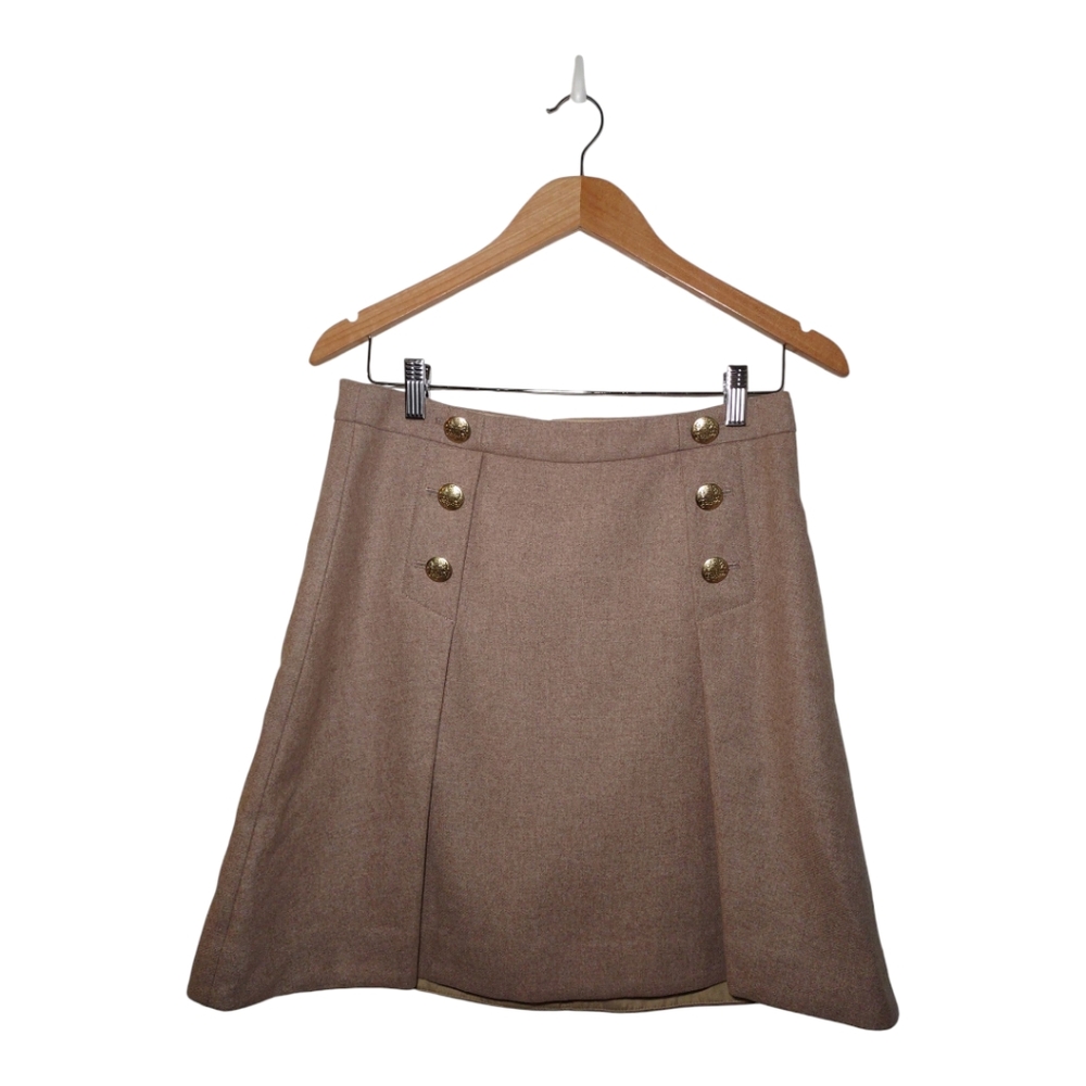 J. Crew The Pencil Skirt Lined Zipper With Gold Buttons Women's Size: 6